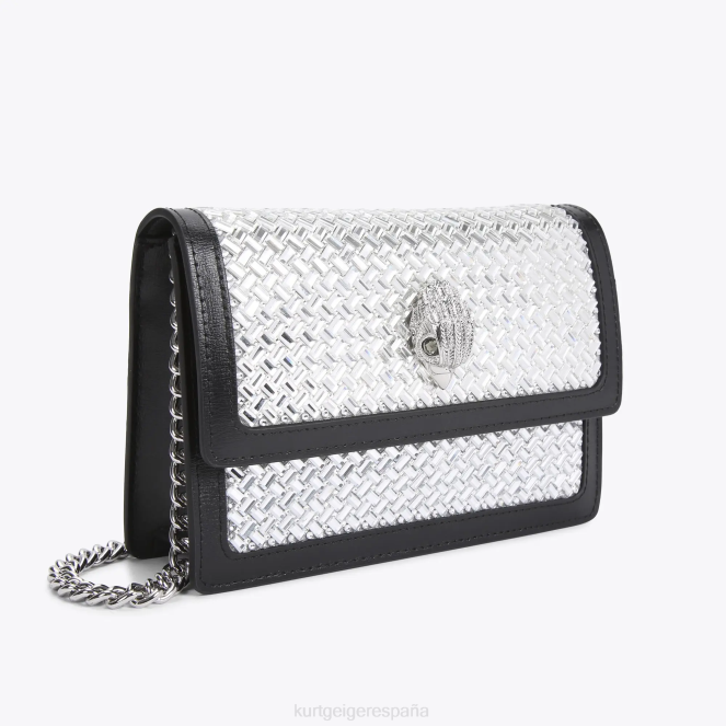 Kurt Geiger mujer bandolera pequeña london shoreditch 2LPR129 | bolsas combinación de plata